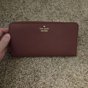 Kate Spade Maroon Zip-Around Wallet